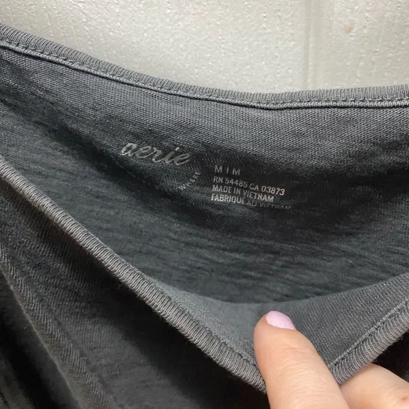 Aerie Charcoal Crop Top - Picture 2 of 3